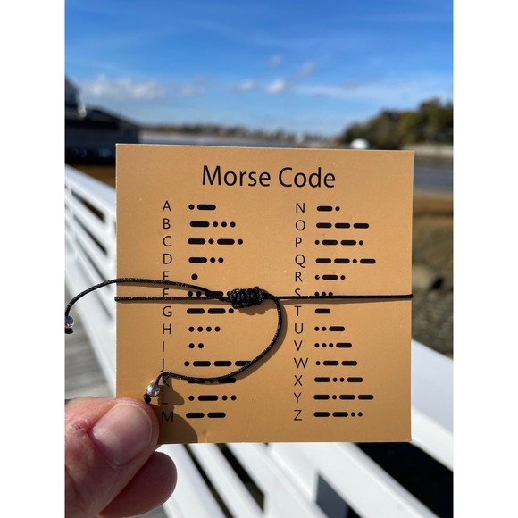 “I Can” Morse Code bracelet with adjustable knot - Picture 4 of 5